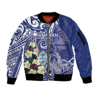 Personalised Hafa Adai Guam Sleeve Zip Bomber Jacket Latte Stone With Coconut Crab