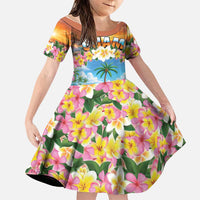 Guam Family Matching Mermaid Dress and Hawaiian Shirt Eternal Summer Sunset Beach