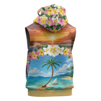 Guam Sleeveless Hoodie Eternal Summer Sunset Beach