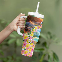 Guam Tumbler With Handle Eternal Summer Sunset Beach