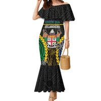 Personalised South Sea Islanders And Fiji Mermaid Dress Kanakas Fijian Tapa Pattern LT05 Women Black - Polynesian Pride