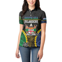 Personalised South Sea Islanders And Fiji Women Polo Shirt Kanakas Fijian Tapa Pattern