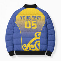 Custom James Cook High School Bomber Puffer Jacket Maori Koru Pattern