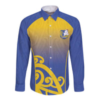 Custom James Cook High School Long Sleeve Button Shirt Maori Koru Pattern