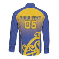 Custom James Cook High School Long Sleeve Button Shirt Maori Koru Pattern