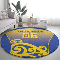 Custom James Cook High School Round Carpet Maori Koru Pattern