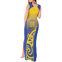 Custom James Cook High School Tank Maxi Dress Maori Koru Pattern