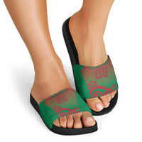 Custom Onehunga High School Slide Sandals Maori Koru Pattern