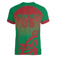 Custom Onehunga High School Women V-Neck T-Shirt Maori Koru Pattern