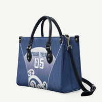 Custom New Zealand Aotea College Leather Bag Maori Koru Pattern