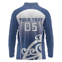 Custom New Zealand Aotea College Long Sleeve Polo Shirt Maori Koru Pattern