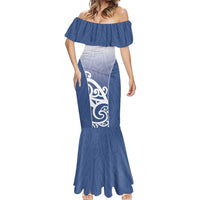 Custom New Zealand Aotea College Mermaid Dress Maori Koru Pattern
