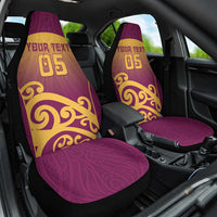 Custom Waiuku College Car Seat Cover Maori Koru Pattern