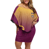 Custom Waiuku College Family Matching Off Shoulder Short Dress and Hawaiian Shirt Maori Koru Pattern