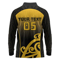 Custom Motueka High School Long Sleeve Polo Shirt Maori Koru Pattern