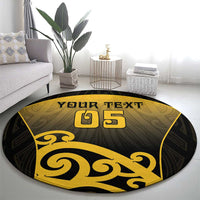 Custom Motueka High School Round Carpet Maori Koru Pattern