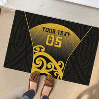 Custom Motueka High School Rubber Doormat Maori Koru Pattern