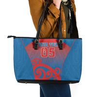 Custom St Joseph's Maori Girls' College Leather Tote Bag Maori Koru Pattern