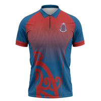 Custom St Joseph's Maori Girls' College Zipper Polo Shirt Maori Koru Pattern