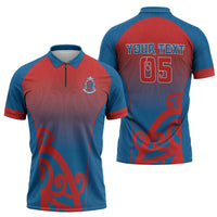 Custom St Joseph's Maori Girls' College Zipper Polo Shirt Maori Koru Pattern