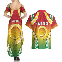 Personalised Vanuatu Couples Matching Summer Maxi Dress and Hawaiian Shirt Proud To Be A Ni-Van With Tribal Pattern LT05 - Polynesian Pride