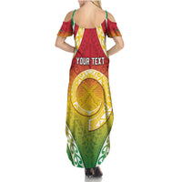 Personalised Vanuatu Summer Maxi Dress Proud To Be A Ni-Van With Tribal Pattern LT05 - Polynesian Pride