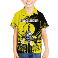 Personalised New Caledonia Day Family Matching Tank Maxi Dress and Hawaiian Shirt Kanaky Flag Coat Of Arms Polynesian Pattern
