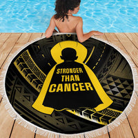 Polynesia Childhood Cancer Awareness Beach Blanket You Are Stronger Than Cancer