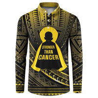 Personalised Polynesia Childhood Cancer Awareness Button Sweatshirt You Are Stronger Than Cancer