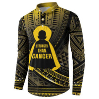 Personalised Polynesia Childhood Cancer Awareness Button Sweatshirt You Are Stronger Than Cancer