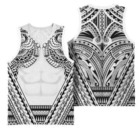 Polynesian Tattoo Inspired Cosplay Costume Basketball Jersey Tribal Warrior White - Polynesian Pride