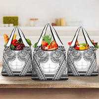 Polynesian Tattoo Inspired Cosplay Costume Grocery Bag Tribal Warrior White - Polynesian Pride