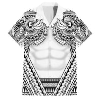 Polynesian Tattoo Inspired Cosplay Costume Hawaiian Shirt Tribal Warrior White - Polynesian Pride
