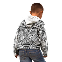 Polynesian Tattoo Inspired Cosplay Costume Kid Hoodie Tribal Warrior White - Polynesian Pride