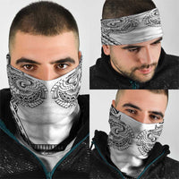 Polynesian Tattoo Inspired Cosplay Costume Neck Gaiter Tribal Warrior White - Polynesian Pride