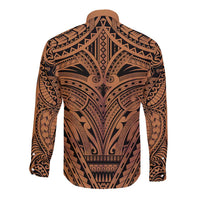 Polynesian Tattoo Inspired Cosplay Costume Long Sleeve Button Shirt Tribal Warrior - Polynesian Pride