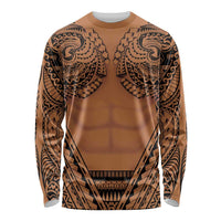 Polynesian Tattoo Inspired Cosplay Costume Long Sleeve Shirt Tribal Warrior - Polynesian Pride