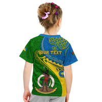 Personalized Malampa Day Kid T Shirt Sand Drawing Vanuatuan Pattern LT05 - Polynesian Pride