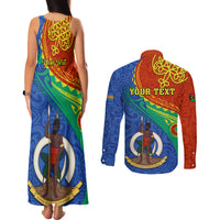 personalized-tafea-day-couples-matching-tank-maxi-dress-and-long-sleeve-button-shirts-sand-drawing-vanuatuan-pattern