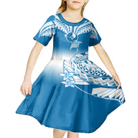 FSM Yap Constitution Day Kid Short Sleeve Dress Polynesian Batoids LT05 - Polynesian Pride