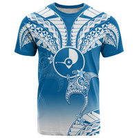 FSM Yap Constitution Day T Shirt Polynesian Batoids LT05 Blue - Polynesian Pride