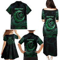 Personalised Polynesia Family Matching Puletasi Dress and Hawaiian Shirt With Islam Crescent And Star LT05 - Polynesian Pride