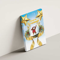 Fiji Christmas Canvas Wall Art Snow Globe With Fijian Santa LT05