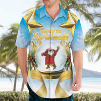 Fiji Christmas Hawaiian Shirt Snow Globe With Fijian Santa - Polynesian Pride