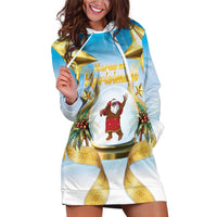 Fiji Christmas Hoodie Dress Snow Globe With Fijian Santa LT05