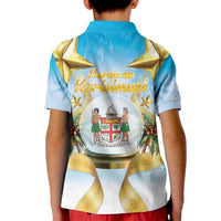 Fiji Christmas Kid Polo Shirt Snow Globe With Fijian Santa LT05