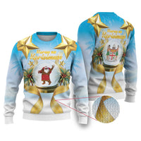 Fiji Christmas Ugly Christmas Sweater Snow Globe With Fijian Santa - Polynesian Pride