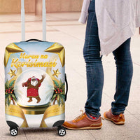 Fiji Christmas Luggage Cover Snow Globe With Fijian Santa LT05