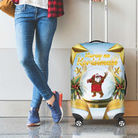 Fiji Christmas Luggage Cover Snow Globe With Fijian Santa LT05