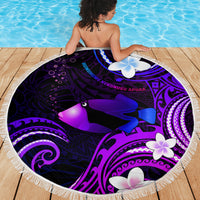 Hawaii Humuhumu Reef Triggerfish Beach Blanket Violet With Plumeria LT05 - Polynesian Pride